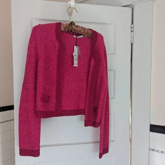 NWT Alice + Olivia Pink Cardigan Sweater - Picture 2 of 4